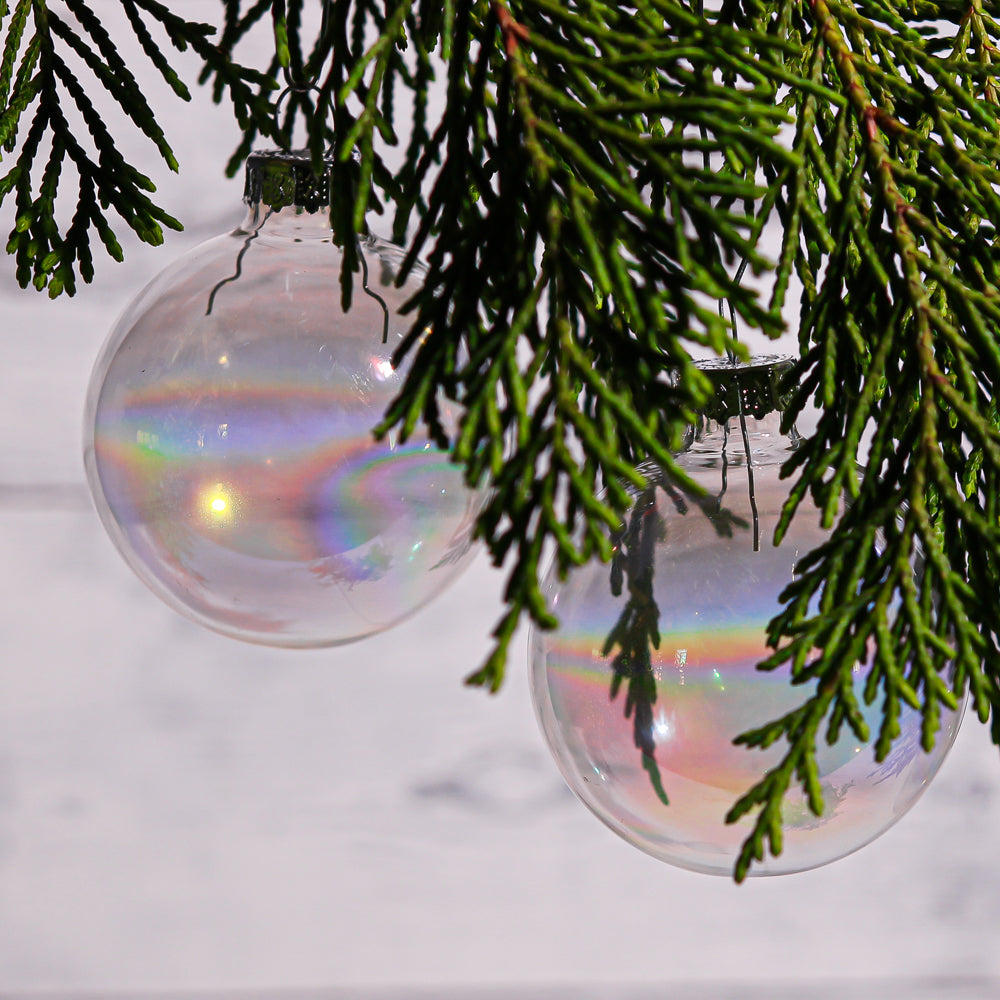 Richland Glass Ornaments 2.5” Iridescent Set of 12 - Save-On-Crafts